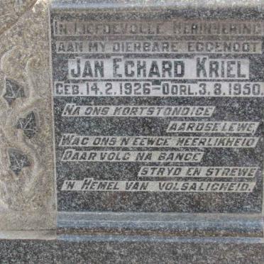 KRIEL Jan Echard 1926-1950