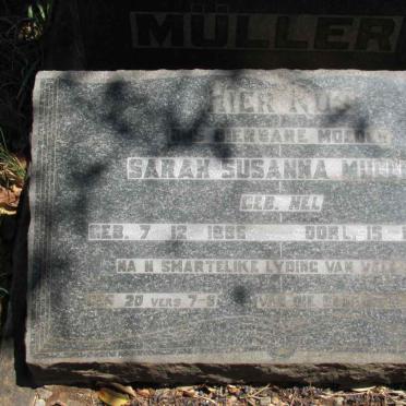 MULLER Sarah Susanna nee NEL 1886-1950
