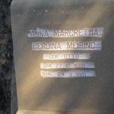 MEIRING Anna Margaretha Cerdina nee OTTO 1868-1951