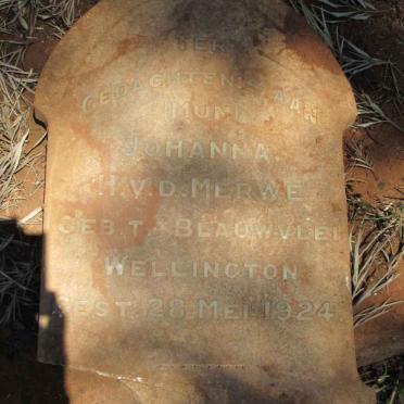 MERWE Johanna H., v.d. -1924