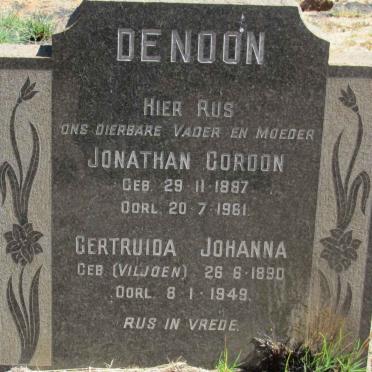 NOON Jonathan Gordon, de 1897-1961 &amp; Gertruida Johanna VILJOEN 1890-1949