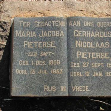 PIETERSE Gerhardus Nicolaas 1861-1926 &amp; Maria Jacoba SMIT 1869-1953
