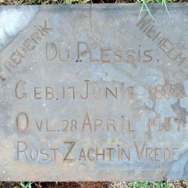 PLESSIS Frederik Wilhelmus, du 1888-1937