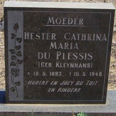 PLESSIS Hester Cathrina Maria, du nee KLEYNHANS 1893-1948