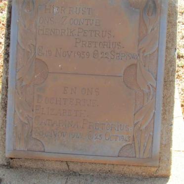 PRETORIUS Hendrik Petrus 1939-1940 :: PRETORIUS Elizabeth Catarina 1942-1943