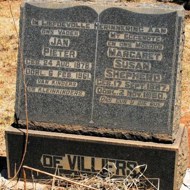 VILLIERS Jan Pieter, de 1878-1961 &amp; Margaret Susan SHEPHERD 1887-1950