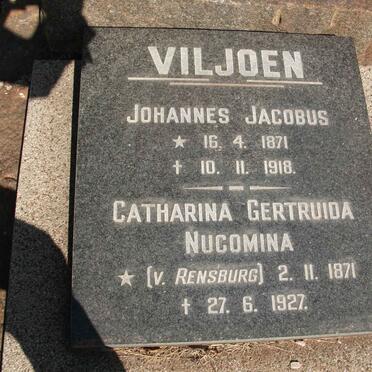 VILJOEN Johannes Jacobus 1871-1918 &amp; Catharina Gertruida Nucomina V. RENSBURG 1871-1927