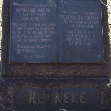 REYNEKE Gerhardis Jacobus 1871-1956 &amp; Helena Catharina PIETERSE 1875-1938