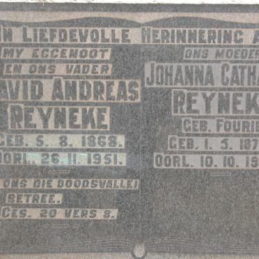 REYNEKE David Andreas 1868-1951 &amp; Johanna Catharina FOURIE 1873-1969 