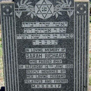 RICHARD Sarah -1958