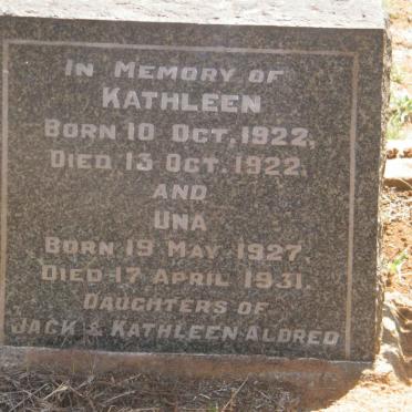 ALDRED Kathleen 1922-1922 :: ALDRED Una 1927-1931