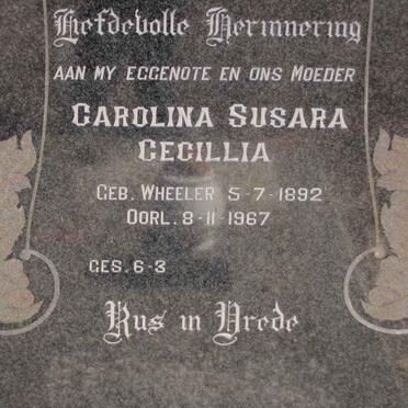 WYK Carolina Susara Cecillia nee WHEELER 1892-1967
