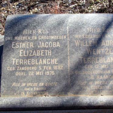 TERREBLANCHE Willem Adriaan Wentzen 1888- &amp; Esther Jacoba Elizabeth ZANDBERG 1892-1975