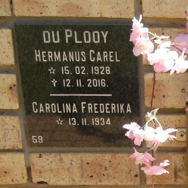 PLOOY Hermanus Carel, du 1928-2016 &amp; Carolina Frederika 1934-