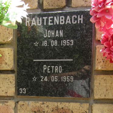 RAUTENBACH Johan 1953- &amp; Petro 1959-