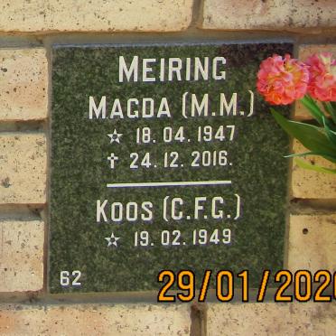 MEIRING C.F.G. 1949- &amp; M.M. 1947-2016