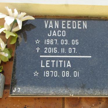 EEDEN Jaco, van 1967-2015 &amp; Letitia 1970-
