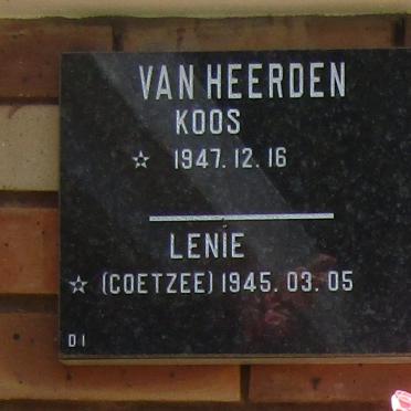 HEERDEN Koos, van 1947- &amp; Lenie COETZEE 1945-