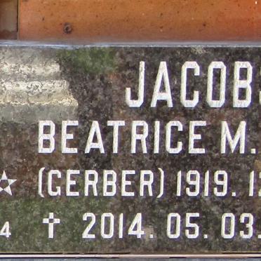 JACOBS Beatrice M. nee GERBER 1919-2014