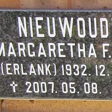 NIEUWOUDT Margaretha F. nee ERLANK 1932-2007