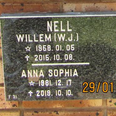 NELL W.J. 1958-2015 &amp; Anna Sophia 1961-2019