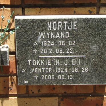 NORTJE Wynand 1924-2012 &amp; H.J.B. nee VENTER 1924-2006