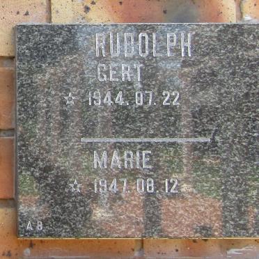 RUDOLPH Gert 1944- &amp; Marie 1947-
