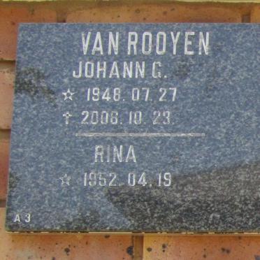 ROOYEN Johann G., van 1948-2006 &amp; Rina 1952-