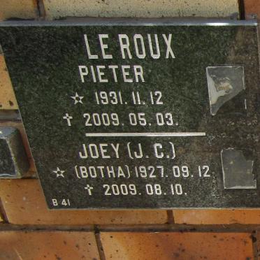 ROUX Pieter, le 1931-2009 &amp; J.C. BOTHA 1927-2009