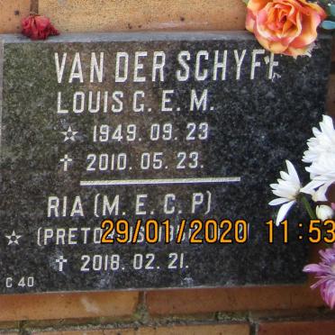 SCHYFF Louis G.E.M., van der 1949-2010 &amp; M.E.C.P. PRETORIUS 1950-2018