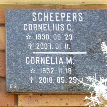 SCHEEPERS Cornelius C. 1930-2007 &amp; Cornelia M. 1932-2018