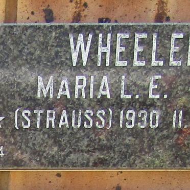 WHEELER Maria L.E. nee STRAUSS 1930-