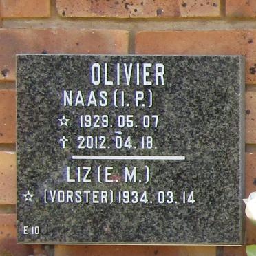 OLIVIER I.P. 1929-2012 &amp; E M. VORSTER 1934-