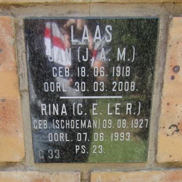 LAAS J.A.M 1918-2008 &amp; C.E. Le R. SCHOEMAN 1927-1993