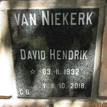 NIEKERK David Hendrik, van 1932-2018