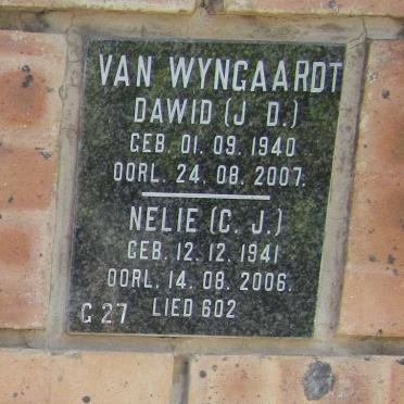 WYNGAARDT J.D., van 1940-2007 &amp; C.J. 1941-2006