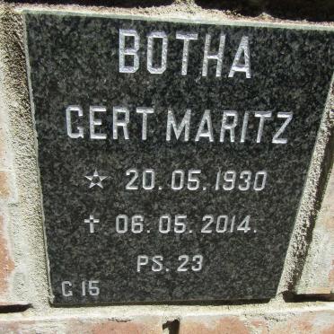 BOTHA Gert Maritz 1930-2014