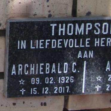 THOMPSON Archiebald C. 1926- 2017 &amp; Anna S. 1931-2016