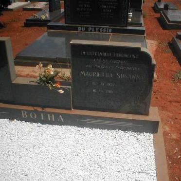 BOTHA Magrietha Susanna 1927-1988