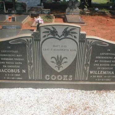 COOKS Jacobus N. 1925-1986 &amp; Willemina E. DE BEER 1916-1983