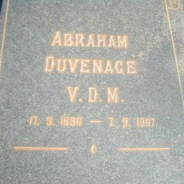 DUVENAGE Abraham V.D.M. 1896-1967