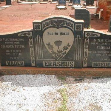 ERASMUS Johannes Petrus 1878-1968 &amp; Fransina E. 1880-1963
