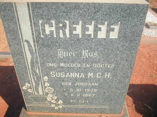 GREEFF Susanna M.G.H. nee Jordaan 1939-1967