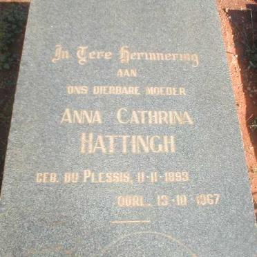 HATTINGH Anna Cathrina nee DU PLESSIS 1893-1967