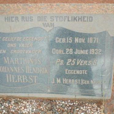 HERBST Marthinus Johannes Hendrik 1871-1932