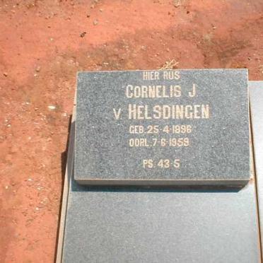 HELSDINGEN Cornelius J., v 1896-1959