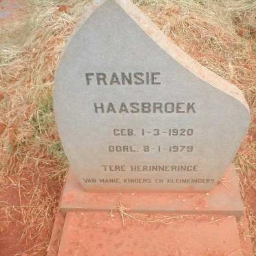 HAASBROEK Fransie 1920-1979