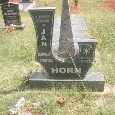 HORN Jan Matheus Christian 1949-2000