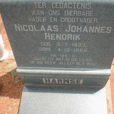 HARMSE Nicolaas Johannes Hendrik 1893-1966