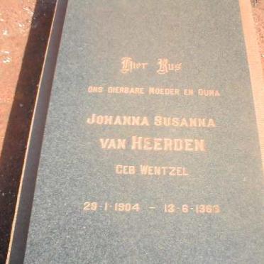 HEERDEN Johanna Susanna, van nee WENTZEL 1904-1963